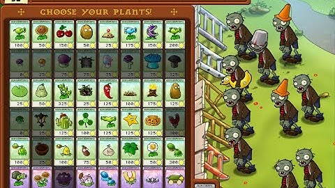 Plants Vs Zombies Survival Endless (Challenge not to use cob cannon)