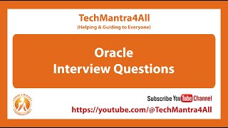 Oracle Interview Questions - Set 01