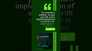 Ep 1.28 How do we implement method overriding in Java?  #javacodinginterviewquestions #javainterview