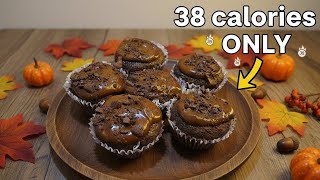 NO sugar NO calories dessert!! ONLY 38 calorie Chocolate cupcakes | fall recipe 🍁