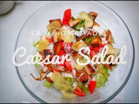 Caesar Salad Recipe Homemade Caesar Salad Salade Cesar Youtube