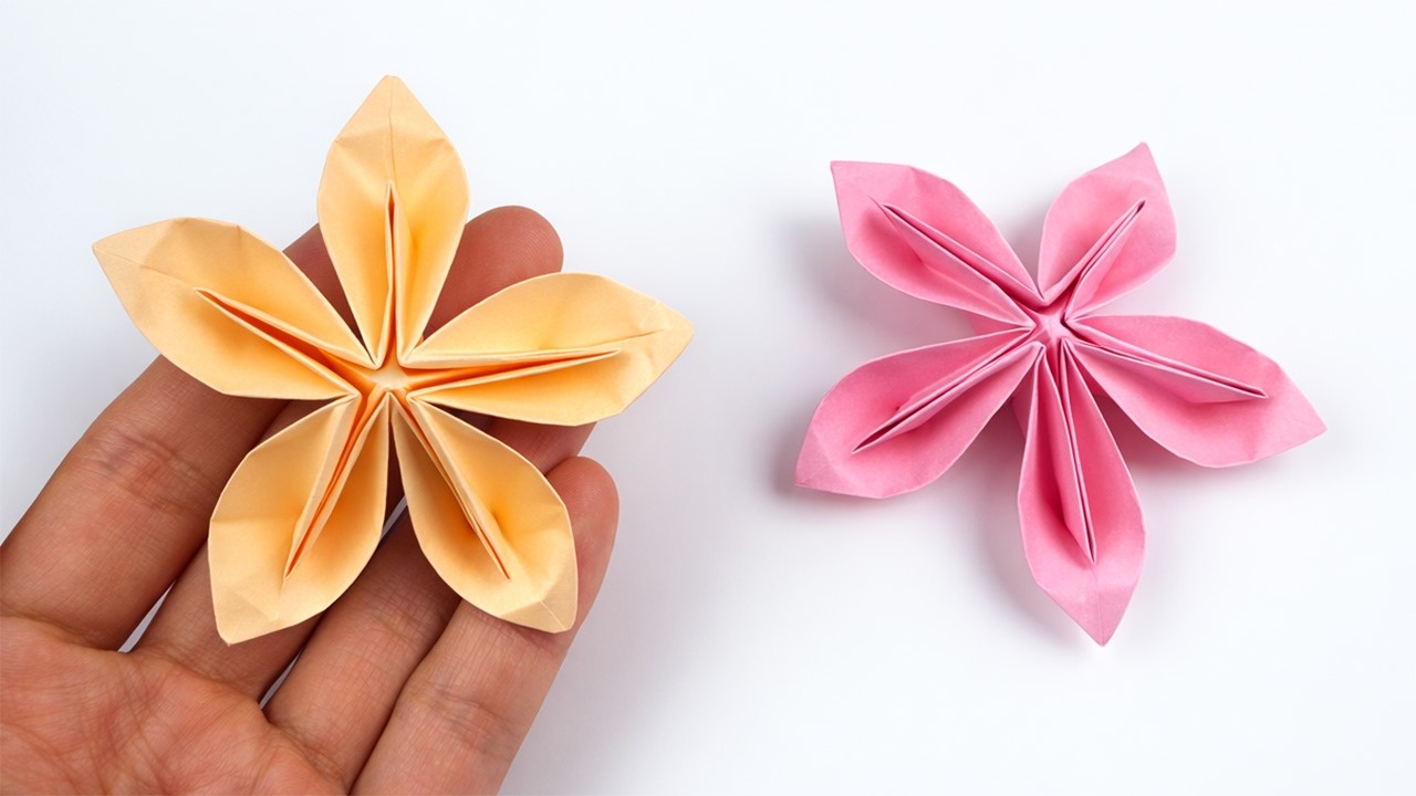 【折り紙】 折り紙 桜 立体 作り方 / 折り紙 簡単