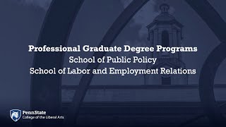 Penn State College of the Liberal Arts Professional Graduate Programs Webinar (July 9, 2020)