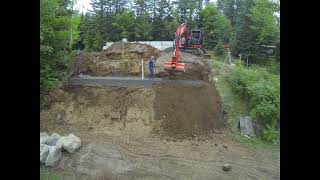 Timelapse - retaining wall construction on a slope