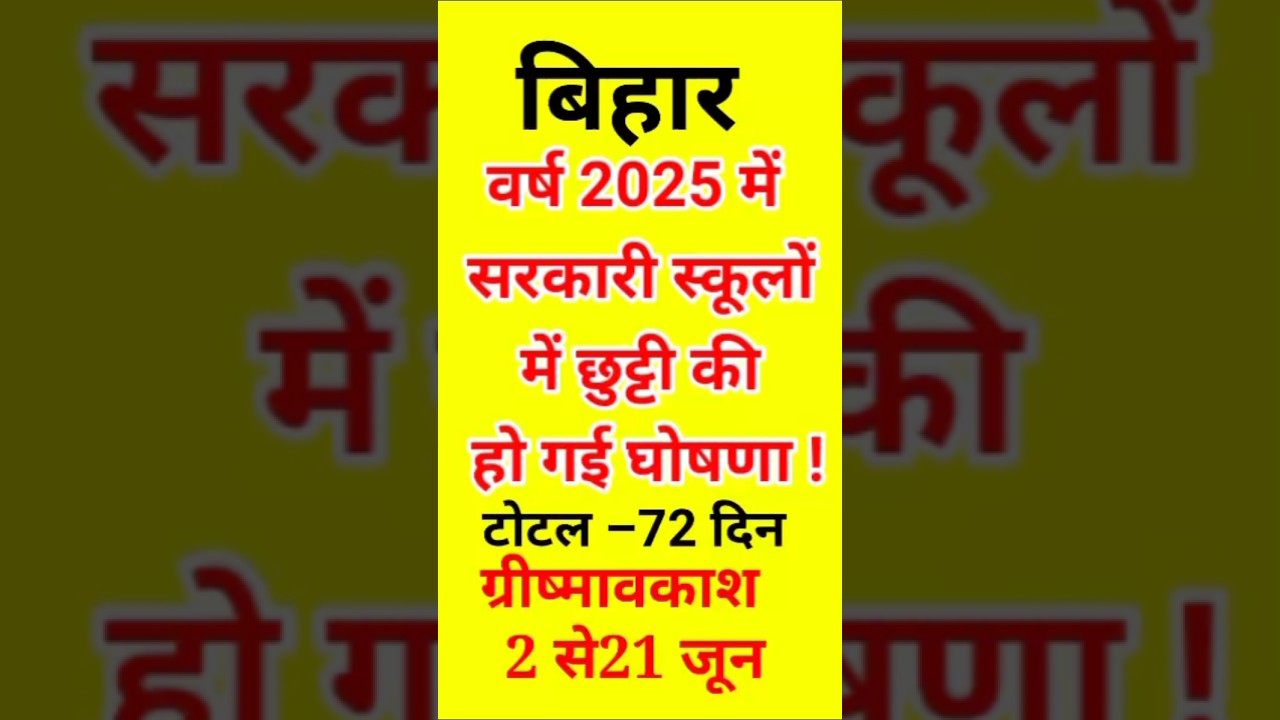 Holidays in Bihar school for year 2025.