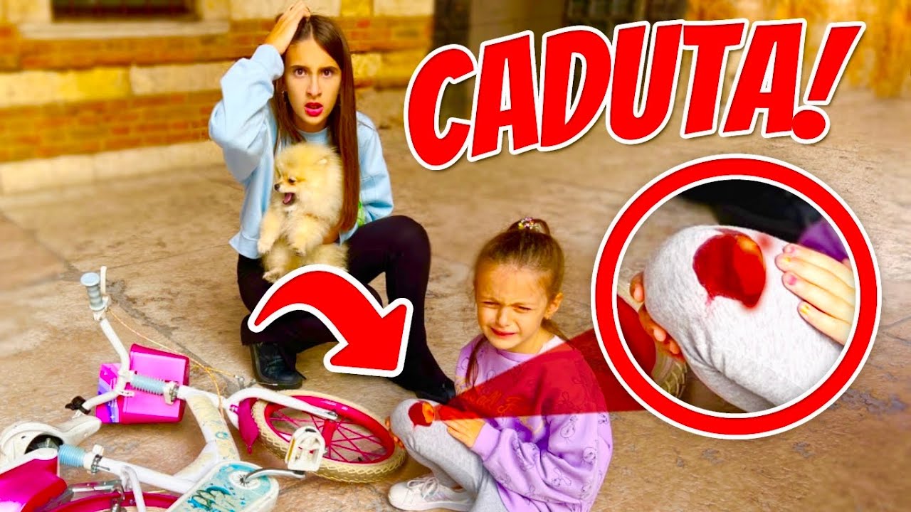 LUDOVICA VA IN BICICLETTA per la PRIMA VOLTA ma CADE e SI FA MALE! 😭