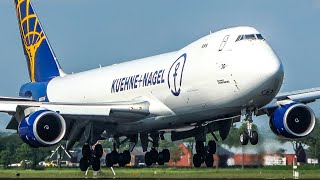 BOEING 747 LANDING at AMSTERDAM SCHIPHOL - B747-400 \& B747-8F (4K)