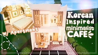 Korean Inspired Minimalist Cafe with Apartment I Bloxburg Speedbuild and Tour - iTapixca Builds