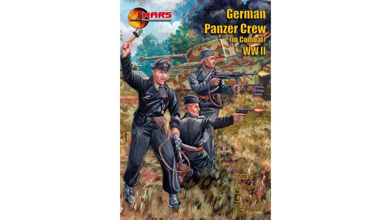 GERMAN PANZER CREW (IN COMBAT) WWII SCALE MODEL KIT Unboxing MARS FIGURES 32035 - 1/32