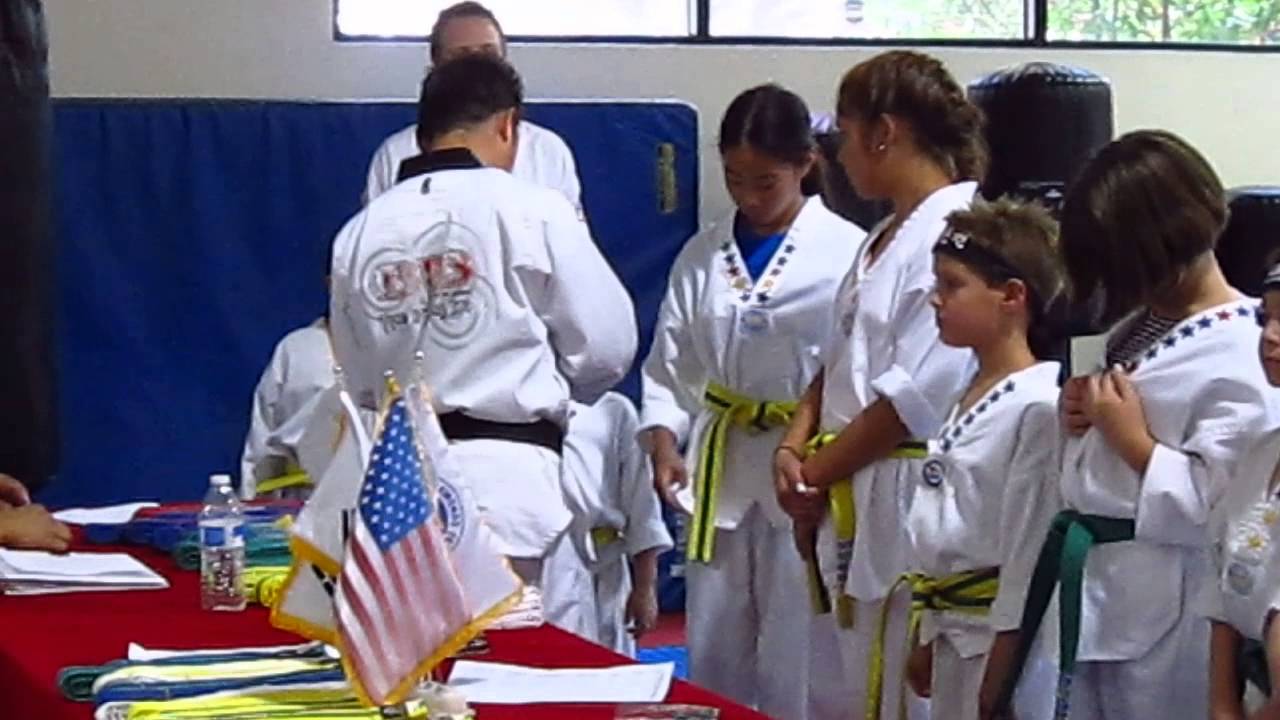 Taekwondo Yellow Belt Test Receiving the Yellow Star YouTube