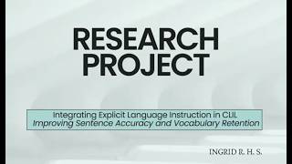 Integrating Explicit language instruction in CLIL