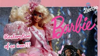 1990 happy birthday Barbie doll restoration and review! Giving a 34 year old doll to a child!