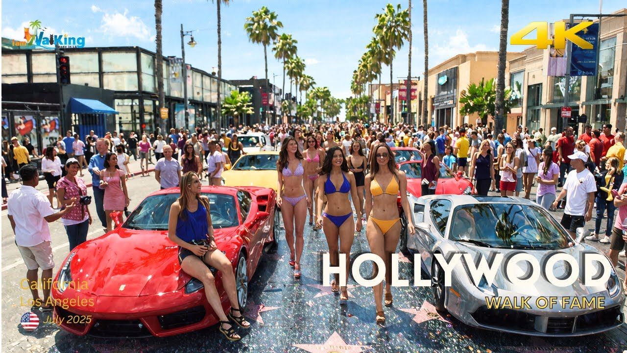 HOLLYWOOD Walk Of Fame 🌴 Los Angeles [4K] 🇺🇸