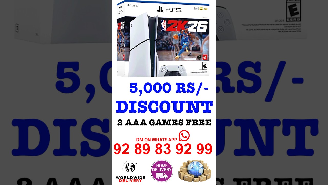 Instant 5,000 Rs/- Discount on PS5 Slim Disk & Digital Edition With Free 2 AAA Games