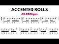 Accented rolls  snare drum warmup exercise  60bpm200bpm