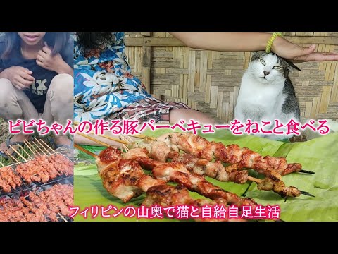 ビビちゃんの作る豚バーベキューが美味し過ぎる！【ねこと食べる】