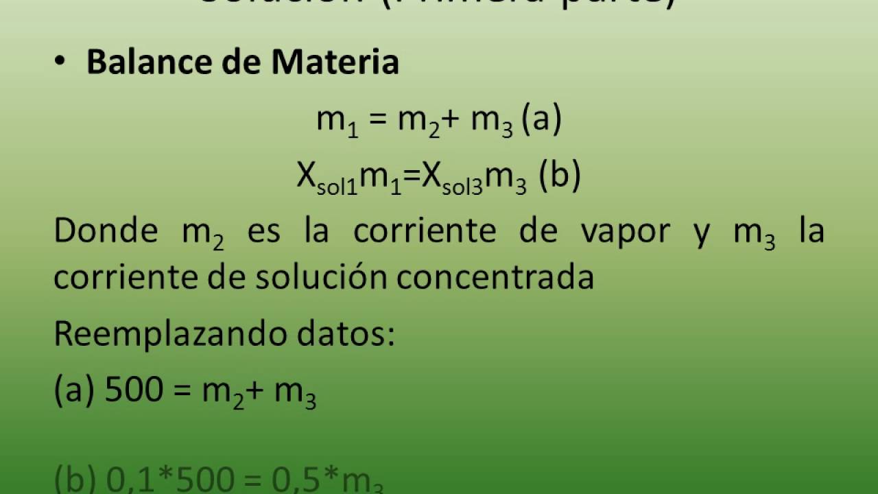 Ejercicio de Balance de Energía sin reacción química YouTube