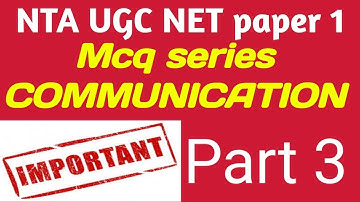 NTA UGC NET paper 1 communication mcq ||🔥part 3
