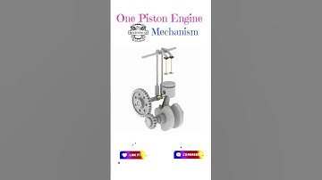 One Piston Engine Mechanism #3d #3dprinting #mechanical #machine #animation #trending #cad #art