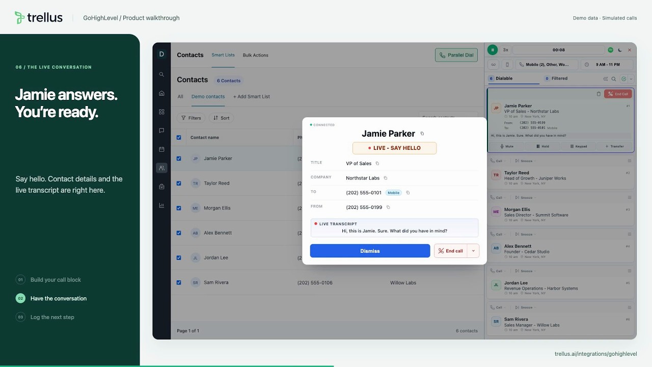 GoHighLevel Power & Parallel Dialer: Full Workflow | Trellus