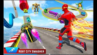 Speed Hero Robot Ramp Bike Transform - Robot Games: Android Games screenshot 1