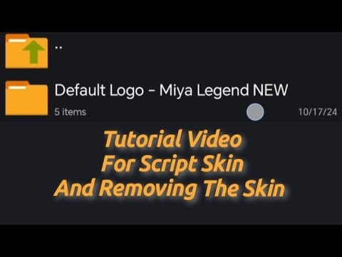 Tutorial Video For Script Skin and Removing The Skin