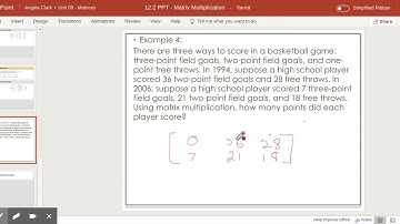 12.2 Matrix Multiplication Word Problem