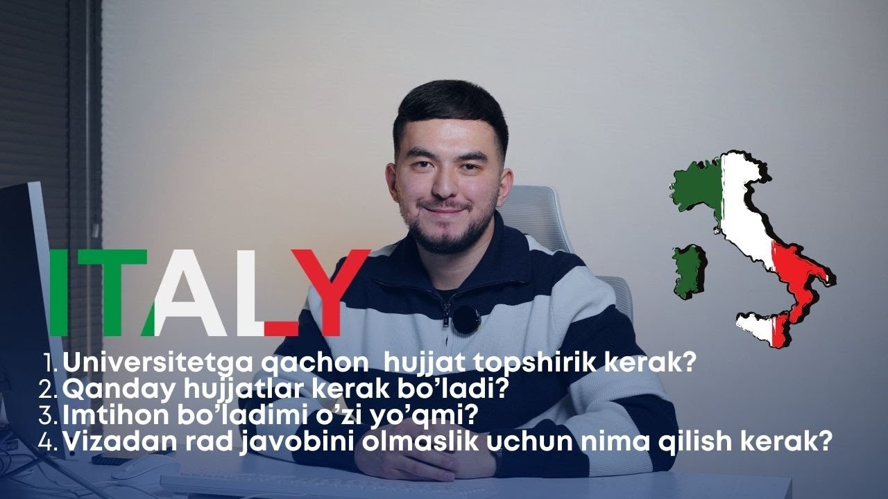 Italiya universitetlariga qachon hujjat topshirish kerak? | Qanday hujjatlar kerak bo'ladi?