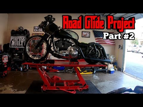 road-glide-project-part-2:-custom-bagger-build-front-end-and-wheel-install