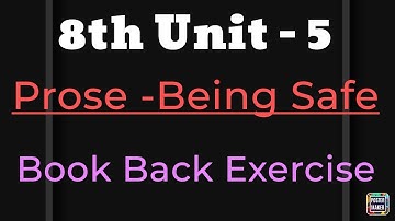 8th Unit-5 Prose Being Safe Book Back Exercise #Beingsafe #8th#Unit5Prose