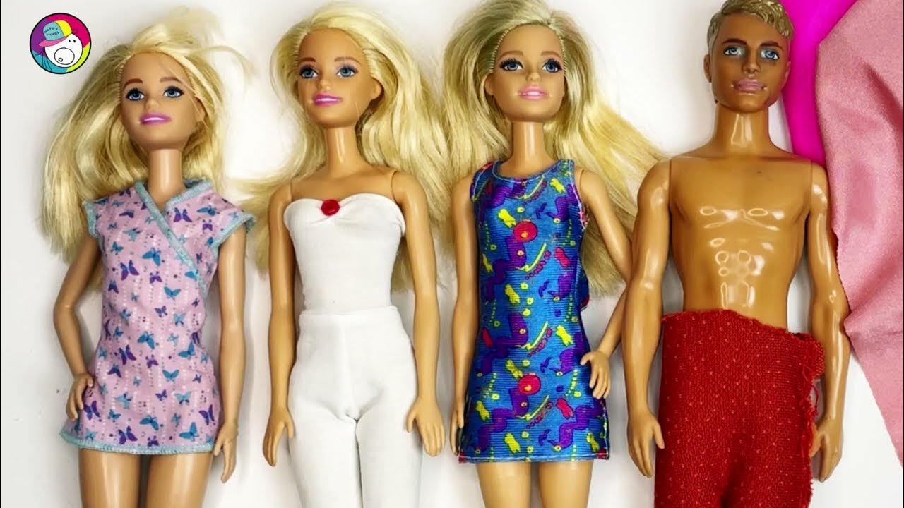Πως να φτιάξω ρούχα για τις κούκλες μου - Αυτοσχέδια ρούχα για κούκλες -  Barbie - Ken - YouTube