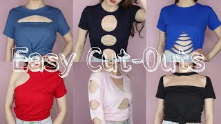 6 Easy DIY Cut-Out Shirts! No Sewing No Glue Upcycle!