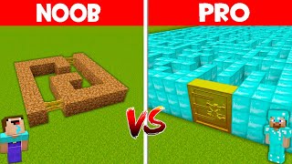 Minecraft NOOB vs PRO: DIRT MAZE vs DIAMOND MAZE BATTLE! NOOB FOUND MAZE! (Animation)
