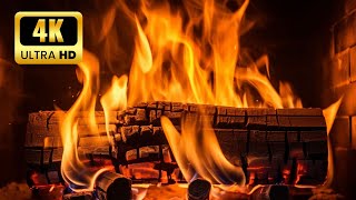 Fireplace at Night 4K 🔥 Burning Fireplace And Crackling Fire Sounds🔥Fireplace 11 hours, NO MUSIC