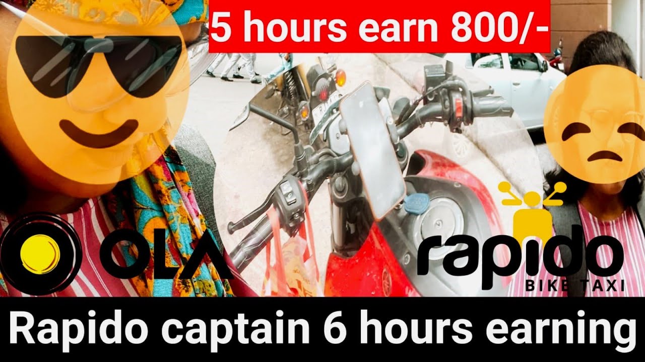 Rapido captain 6 hours earning part time job in bike taxi ola uber