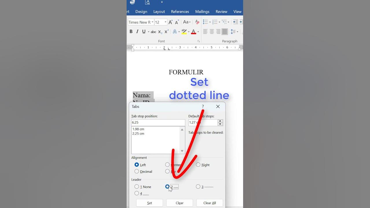How to create a fillable form with tab stops and dotted lines youtube