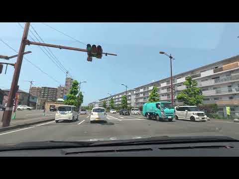 【車載動画】菊陽町曲手～国体道路～産業道路～中央区本山