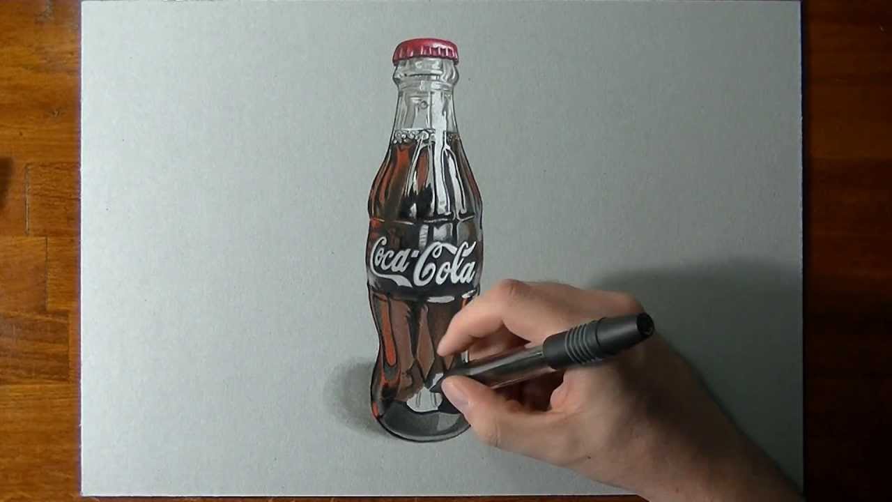 Drawing a Coca-Cola contour bottle - YouTube