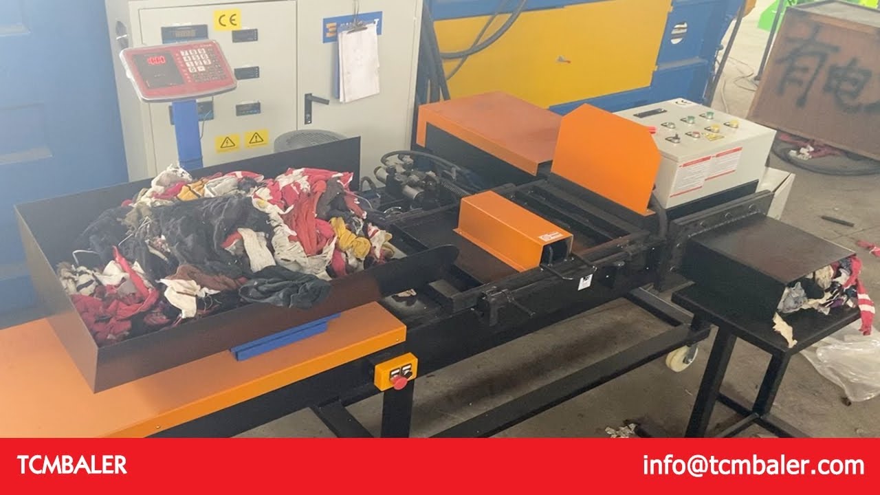 cleaning rags scrap press machine - YouTube