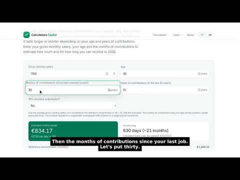 Unemployment Benefit Calculator 2026: Portugal