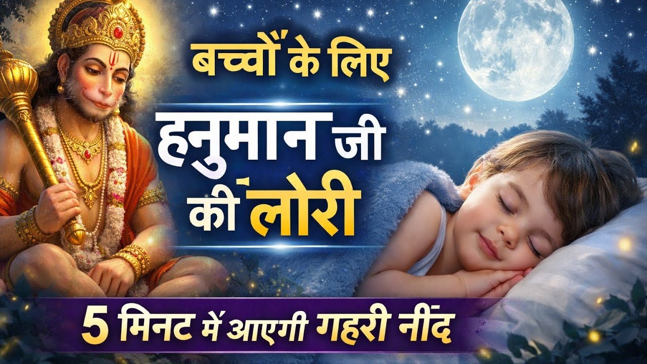 Powerful Hanuman Sleep Bhajan 🌙 | Baby Sleep Music with Nature Sounds l Baby Sleep • Meditation