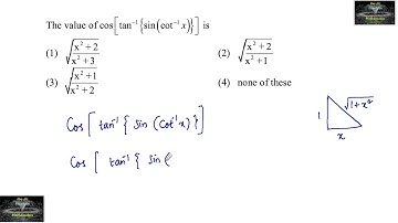 The value of cos tan⁻¹{sin(cot⁻¹x)}] is?  jee test series Inverse Trigonometry