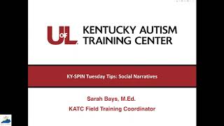 KY SPIN’s Tuesday Tips Webinar Creating Social Stories by KATC 10-27-20