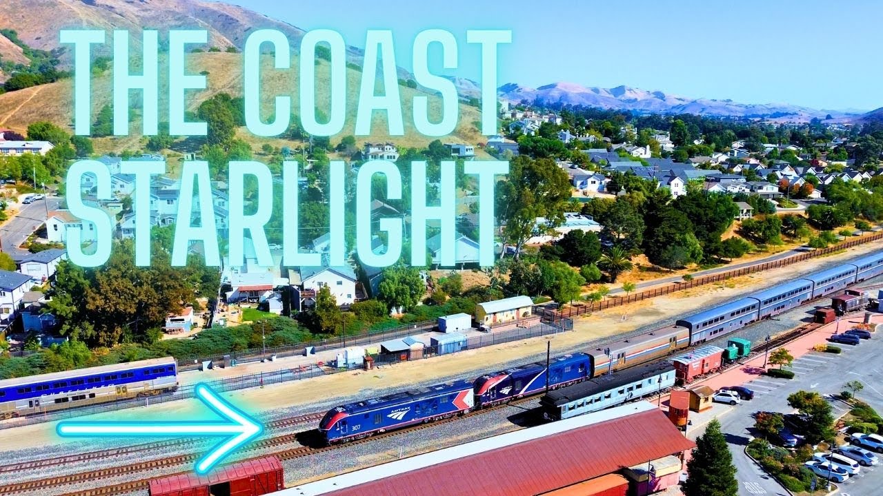 PASSENGER TRAIN IN BEAUTIFUL SAN LUIS OBISPO DEPOT