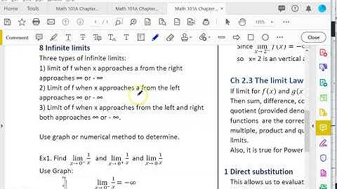 Openstax  Calculus Ch 2.2 part 3 Infinite limits