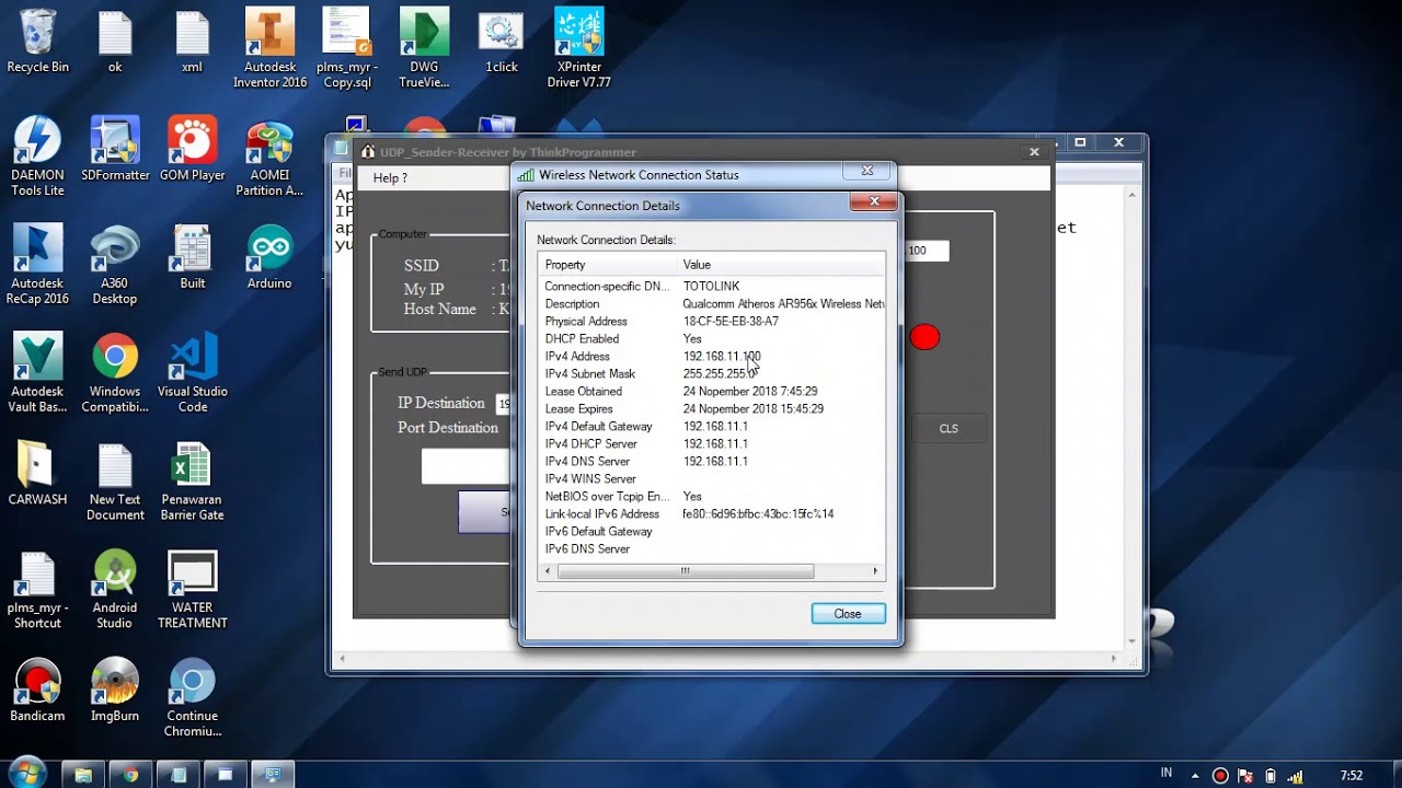 Simulation send and receive using TCP / IP ( Visual Basic .Net) - YouTube