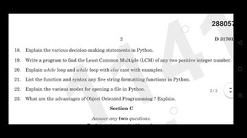 3rd sem python programming 2022 year question paper calicut university