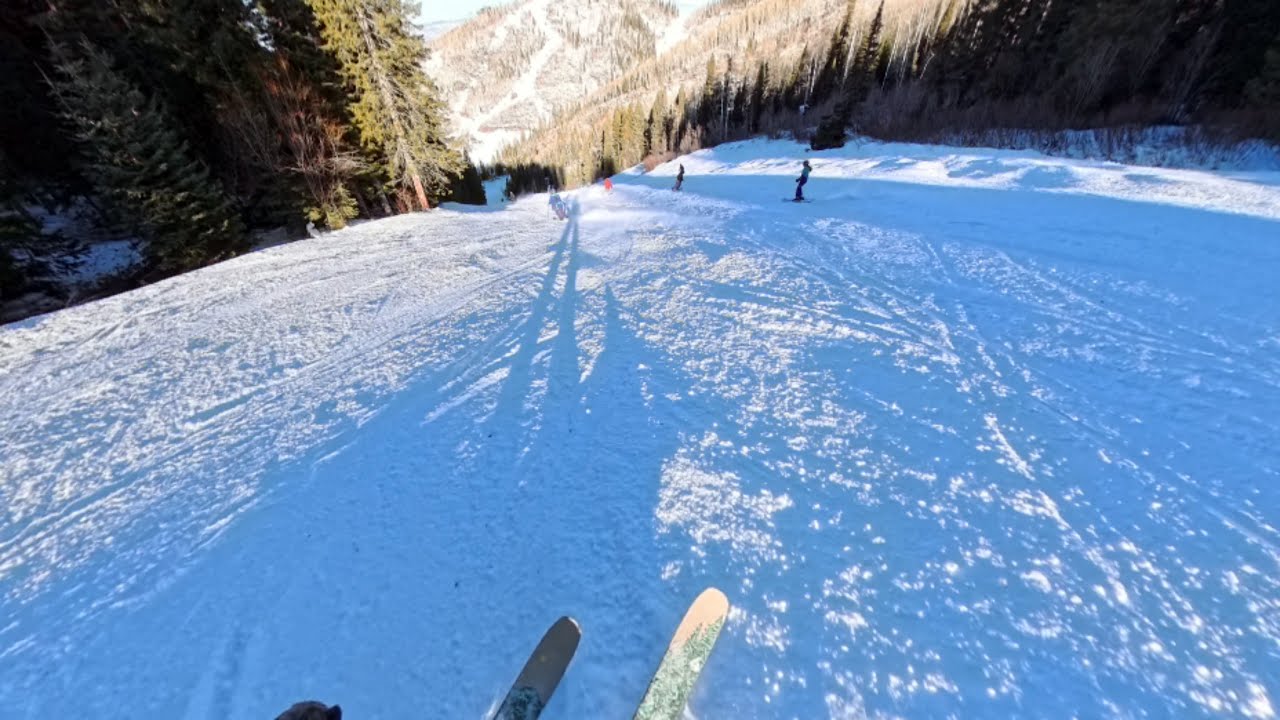 Skiing High Noon at Noon from Top to Bottom in Steamboat Springs