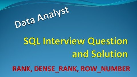 Top SQL Interview Questions: RANK, DENSE_RANK, ROW_NUMBER Explained