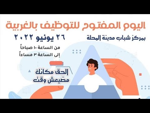 اعلان مبادرة توظيف مصر عن ملتقي التوظيف بمركز شباب مدينة المحلة لشركات القطاع الخاص